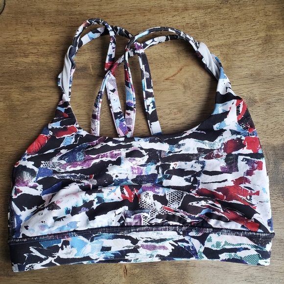 Lululemon 🍋 Energy Bra Culture Clash Multi Black Size 2 - Picture 2 of 13